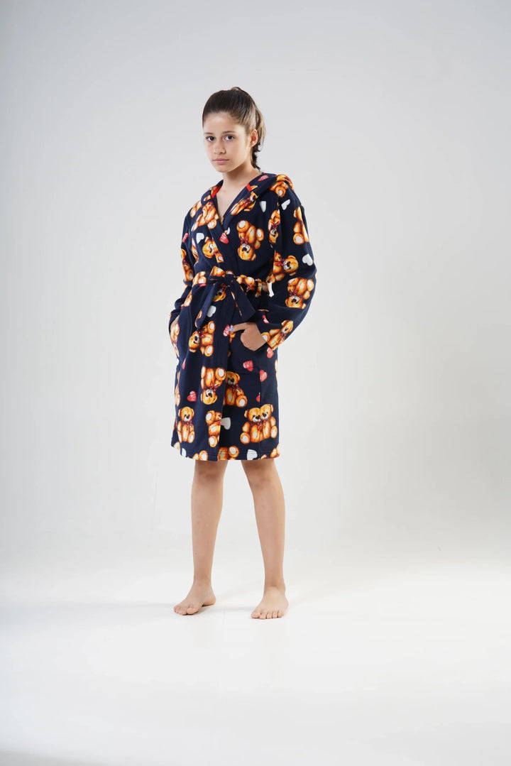 Szlafrok Dziecięcy Vienetta, Teddy Robe, Granatowy, r. 134 - 164