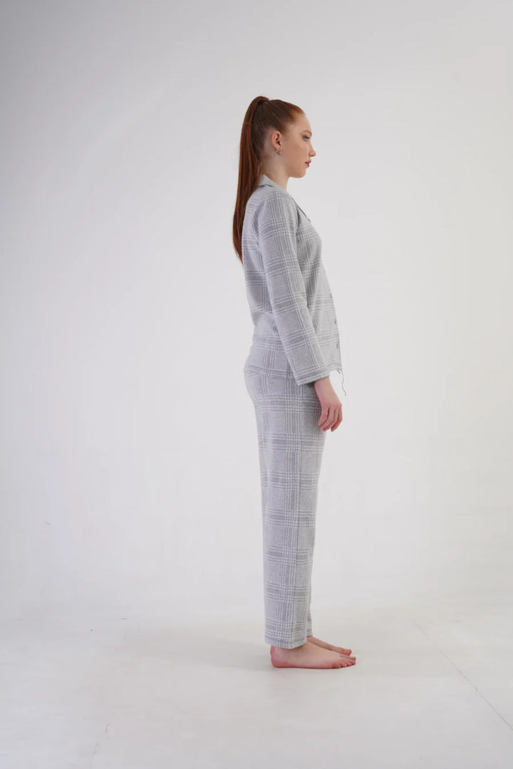 Piżama Damska Vienetta Grey Elegance, Szary, r. M-XXL