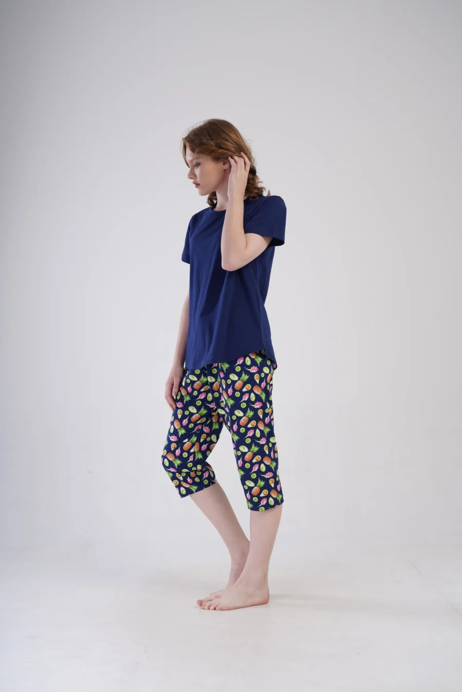 Piżama Damska Vienetta Summer time, Granatowy, r. 5XL-7XL