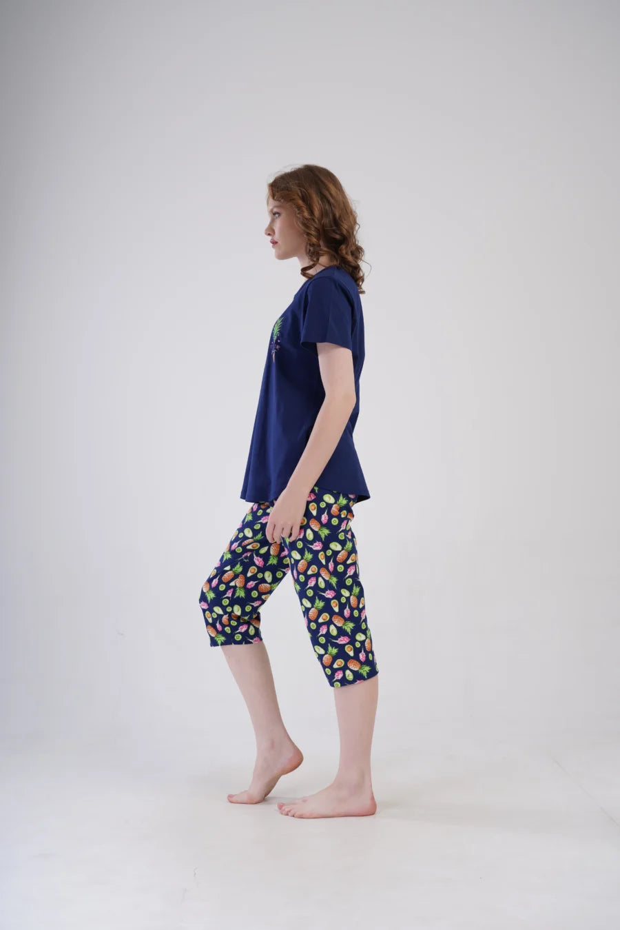 Piżama Damska Vienetta Summer time, Granatowy, r. 5XL-7XL