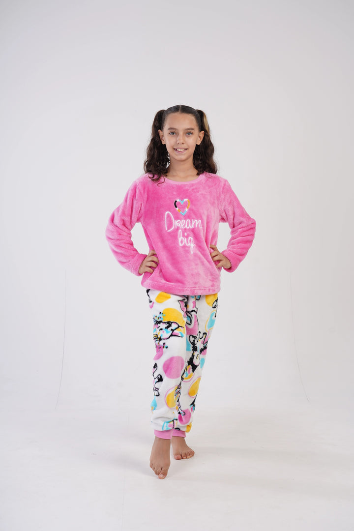 Piżama dziewczęca Vienetta Freaky Giraffe różowy r. 128-164