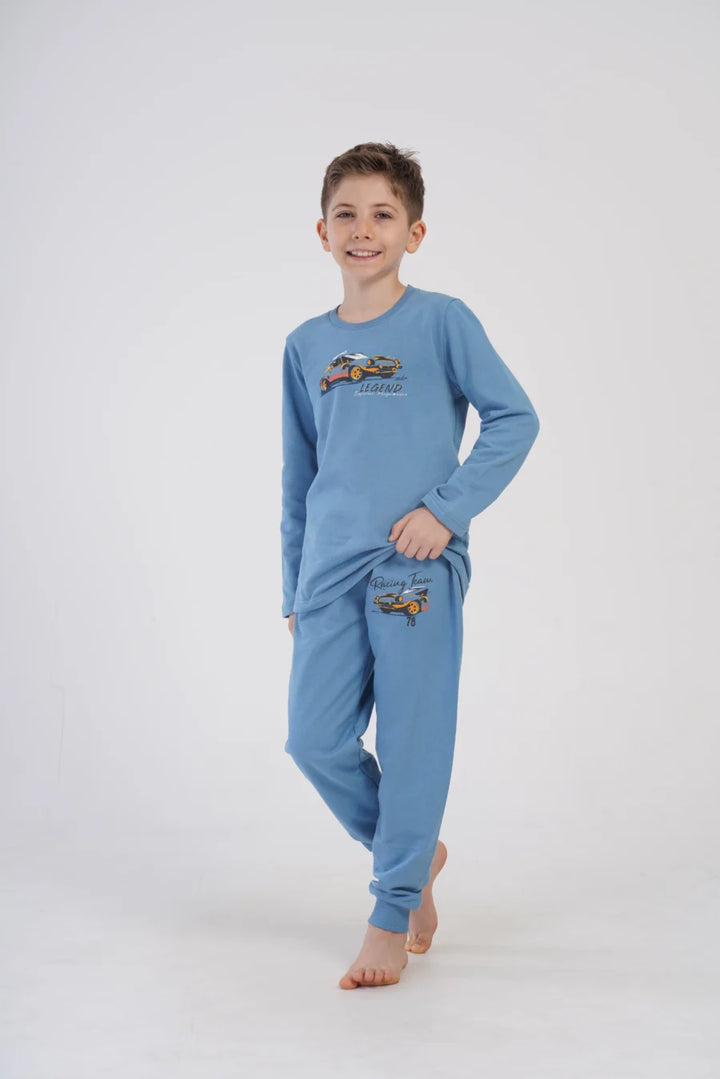 Piżama chłopięca Vienetta Racing Legend, Niebieska, r. 128-164
