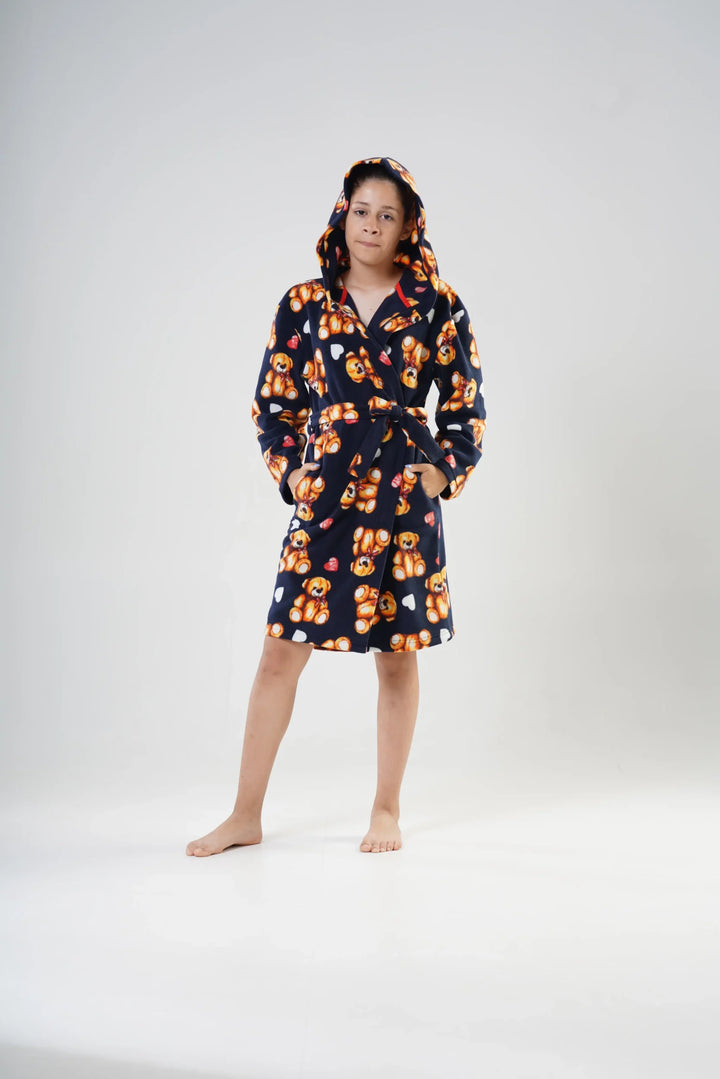 Szlafrok Dziecięcy Vienetta, Teddy Robe, Granatowy, r. 134 - 164