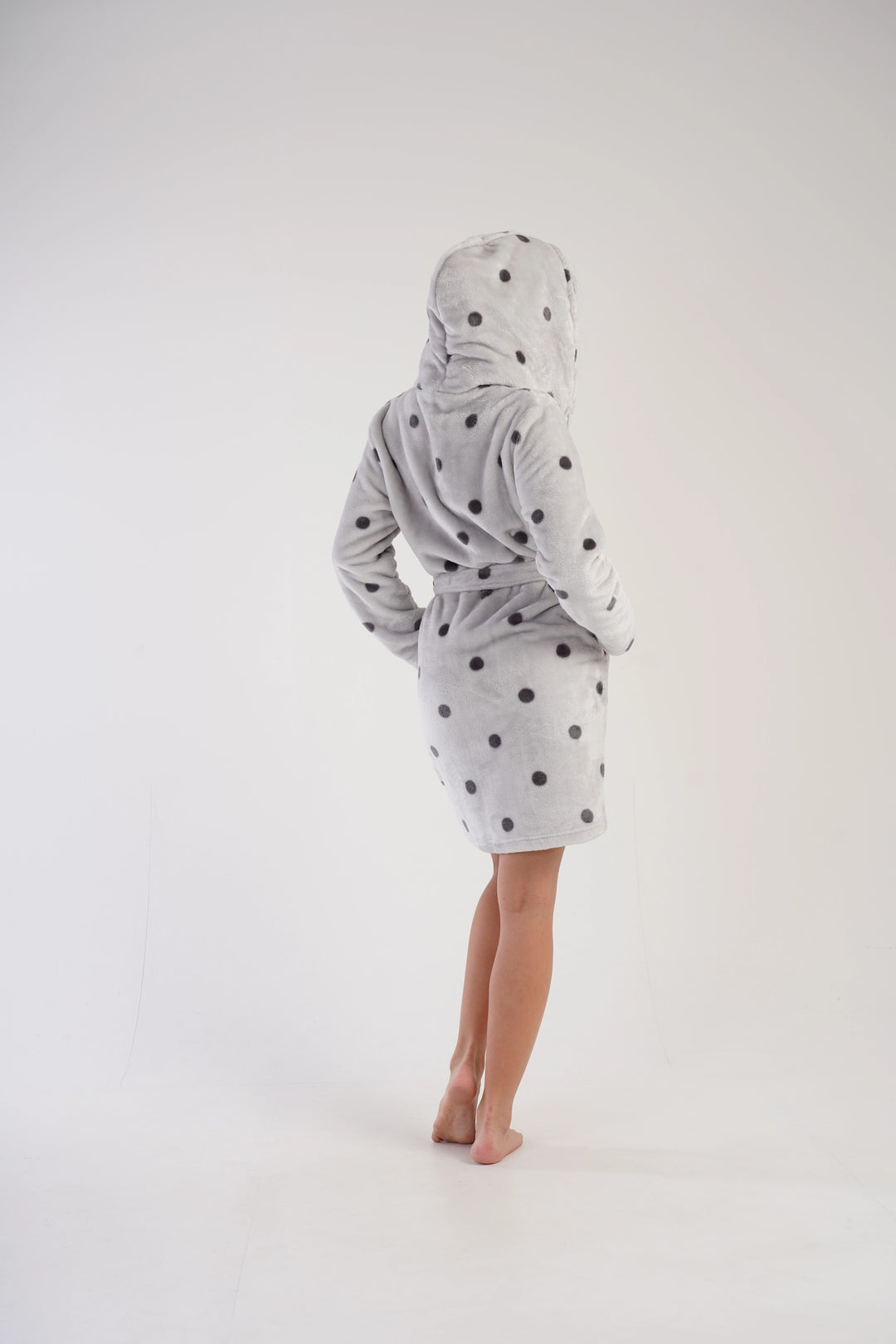 Szlafrok damski Vienetta Fuzzy Dream, szary, r. S-XL