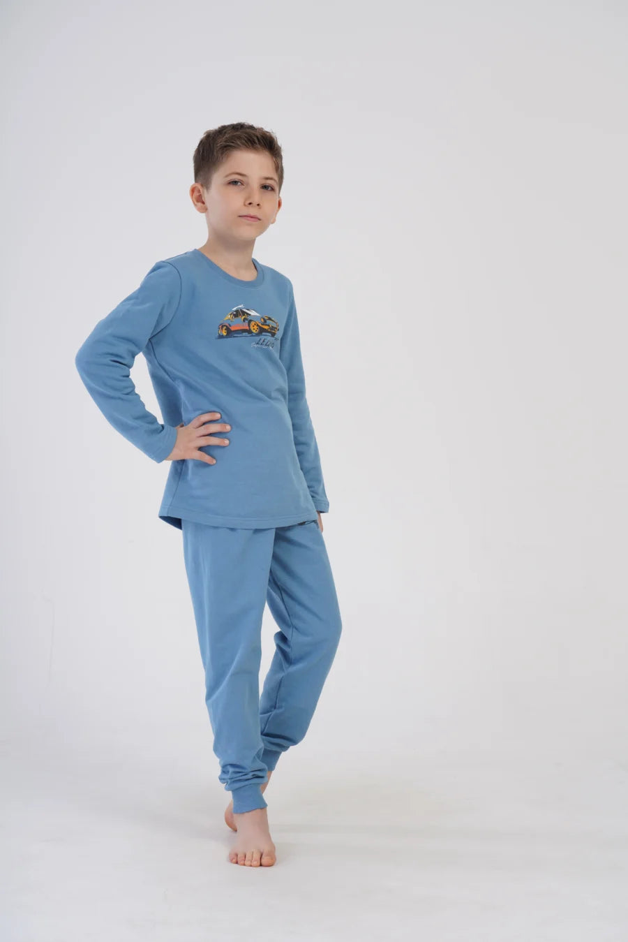 Piżama chłopięca Vienetta Racing Legend, Niebieska, r. 128-164