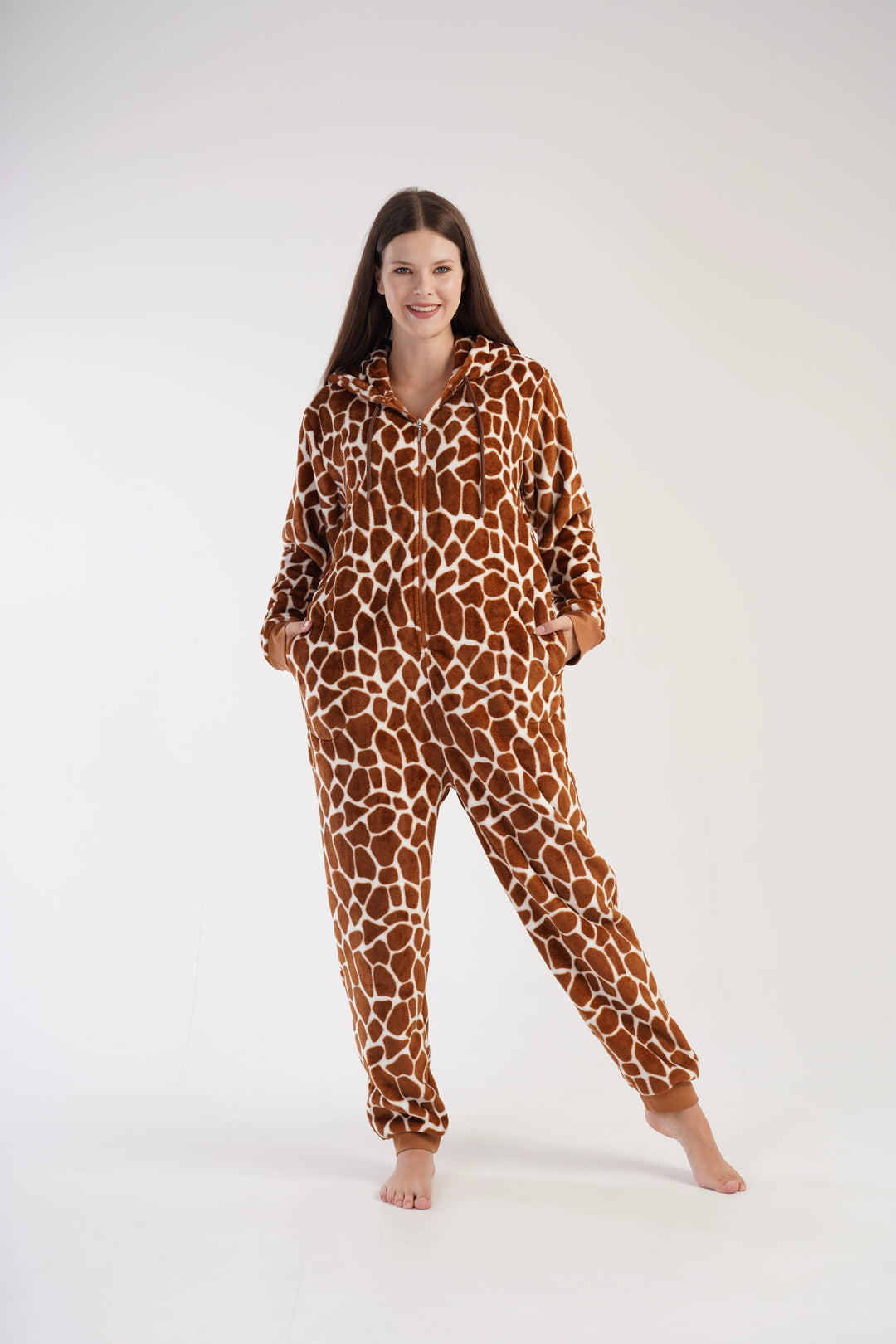 Kombinezon damski Vienetta Classic Giraffe One-piece, brązowy, r. S-XL