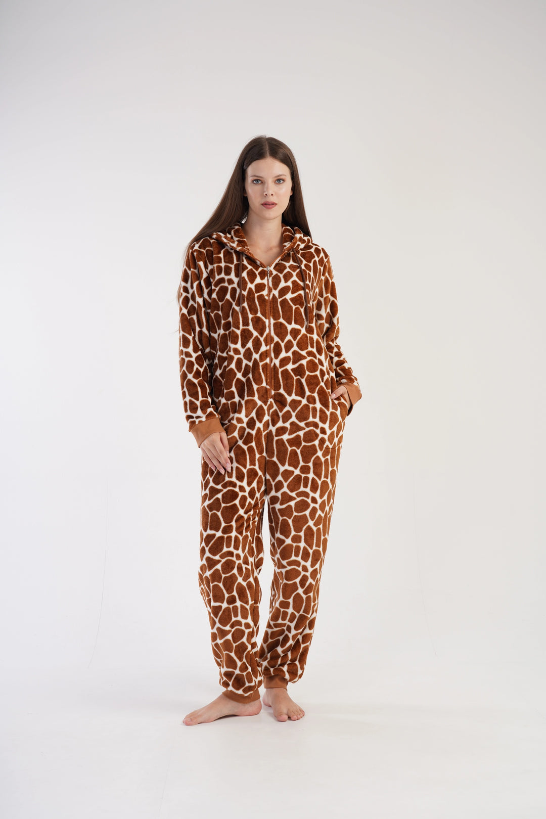 Kombinezon damski Vienetta Classic Giraffe One-piece, brązowy, r. S-XL