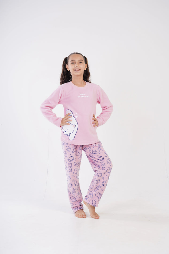 Piżama dziewczęca Polarowa Vienetta Polar Heaven, różowa, r. 128-158