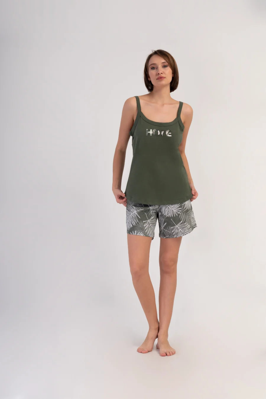 Piżama Damska Vienetta Hope, Zielony, 1XL-4XL