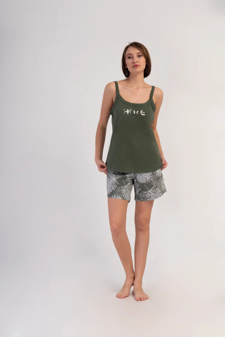 Piżama Damska Vienetta Hope, Zielony, 1XL-4XL