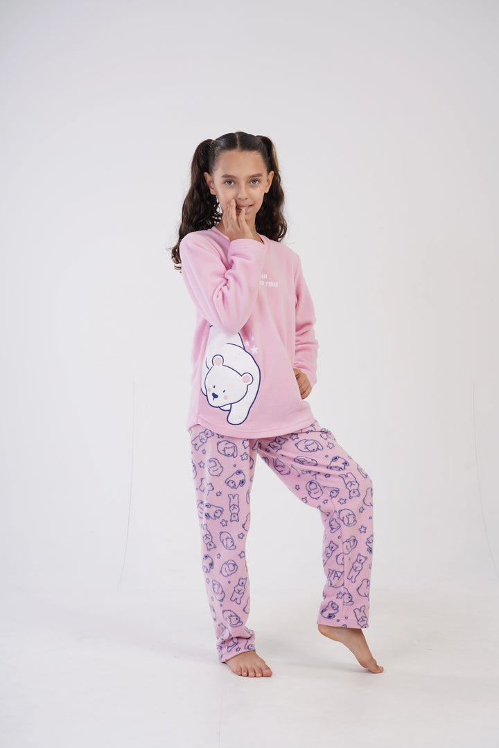 Piżama dziewczęca Polarowa Vienetta Polar Heaven, różowa, r. 128-158