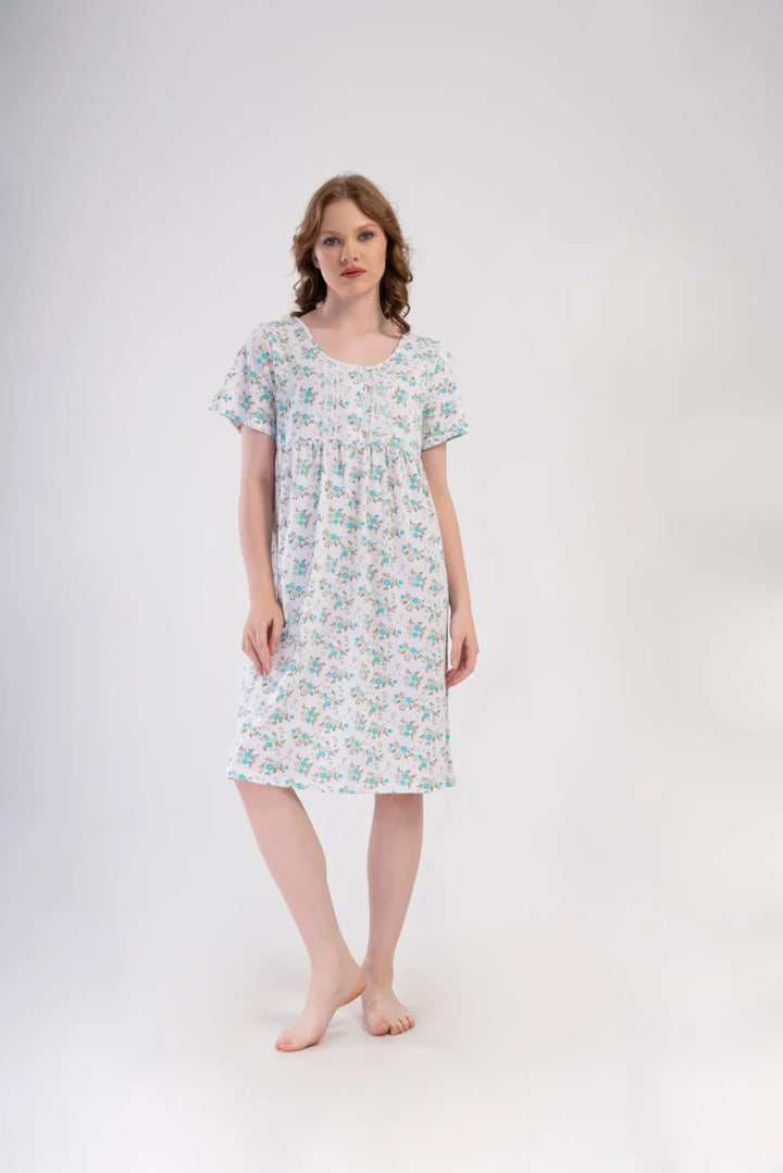 Koszula Nocna Vienetta Flolar Garden, Biały, r. 1XL - 4XL