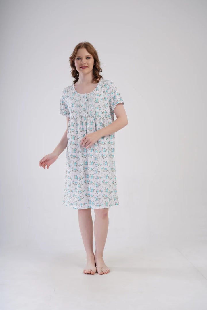 Koszula Nocna Vienetta Flolar Garden, Biały, r. 1XL - 4XL