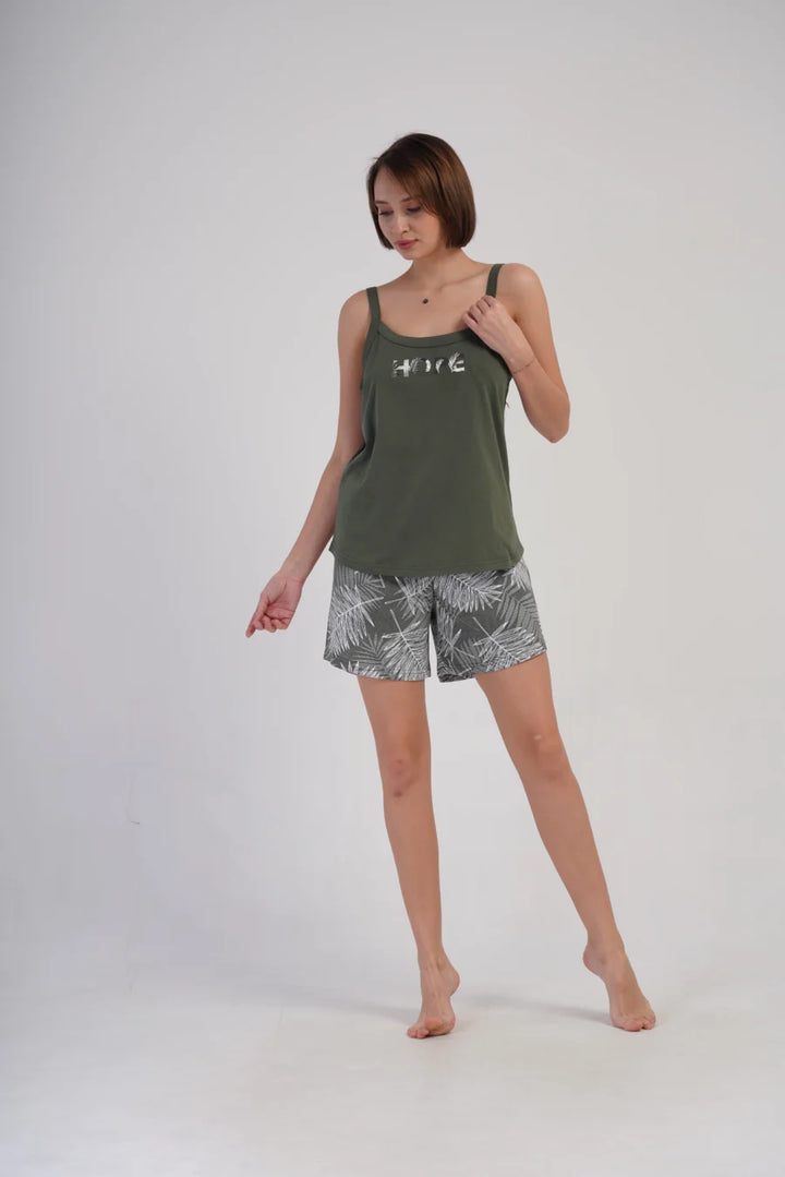 Piżama Damska Vienetta Hope, Zielony, 1XL-4XL