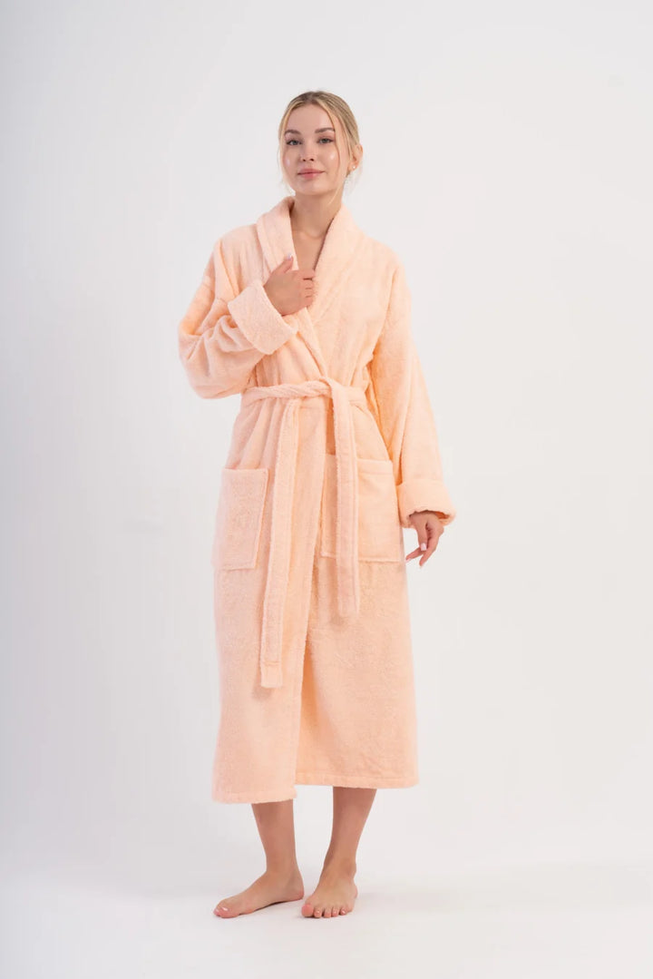 Szlafrok damski Vienetta Peach Comfort, Brzoskwiniowy, r. M-XL