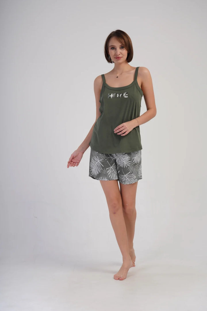 Piżama Damska Vienetta Hope, Zielony, 1XL-4XL