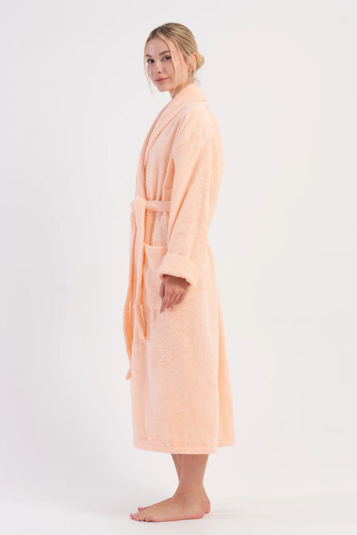 Szlafrok damski Vienetta Peach Comfort, Brzoskwiniowy, r. M-XL