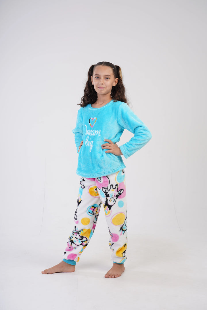 Piżama dziewczęca Vienetta  Freaky Giraffe niebieska r. 128-164