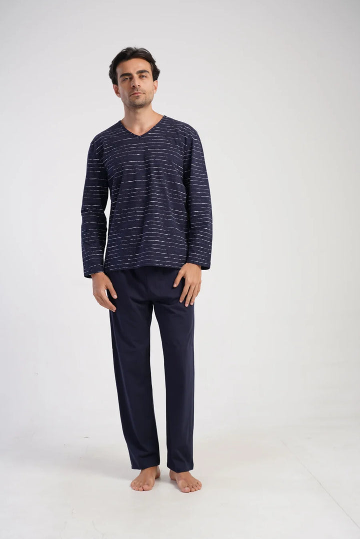 Piżama Męska Vienetta Night Set, Granatowy, r. M-XXL
