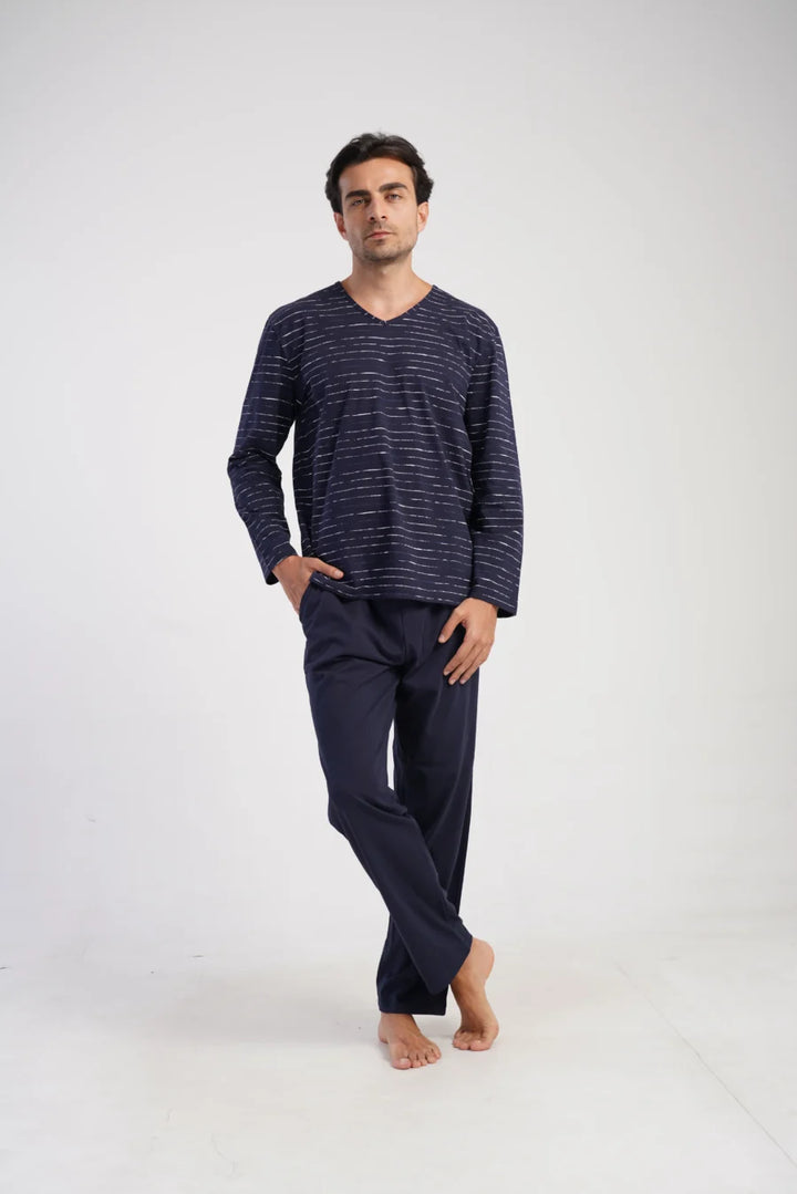 Piżama Męska Vienetta Night Set, Granatowy, r. M-XXL