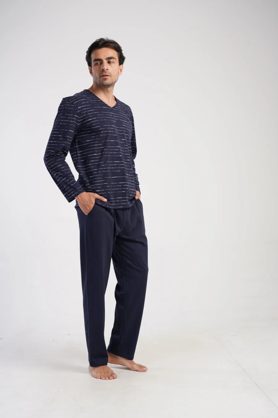 Piżama Męska Vienetta Night Set, Granatowy, r. M-XXL