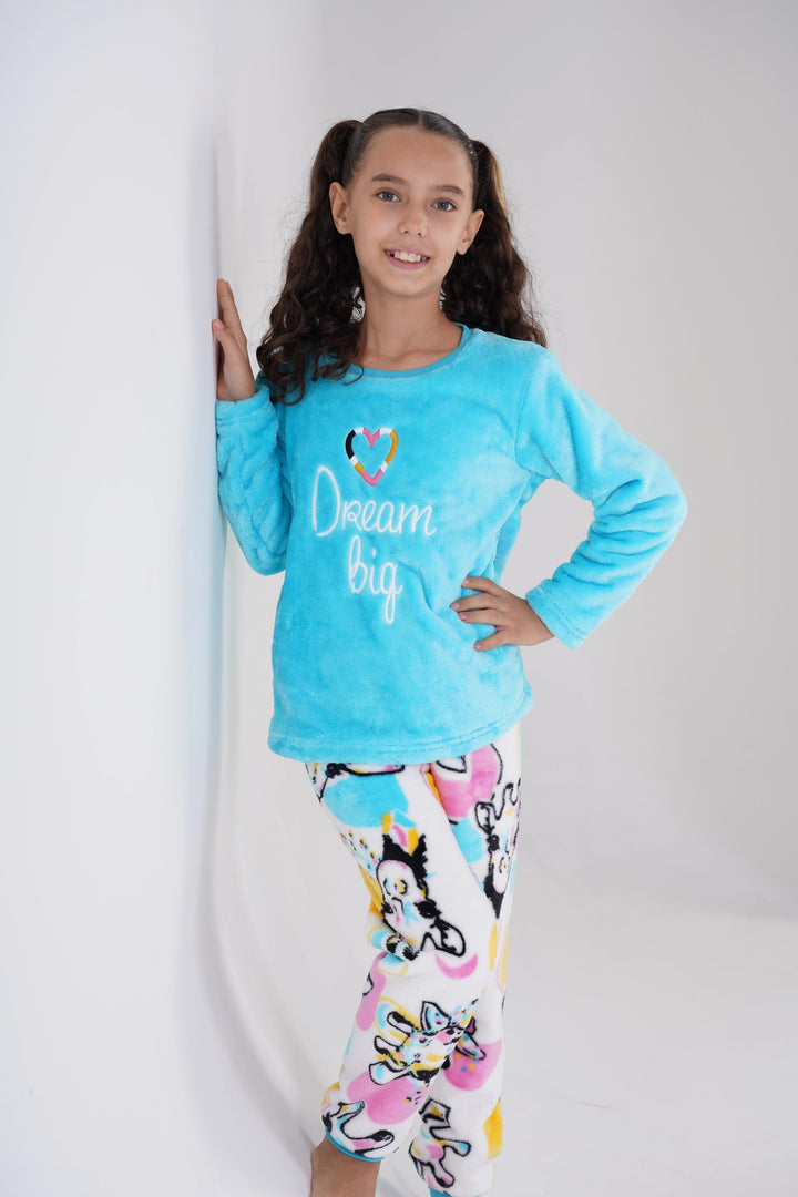 Piżama dziewczęca Vienetta  Freaky Giraffe niebieska r. 128-164