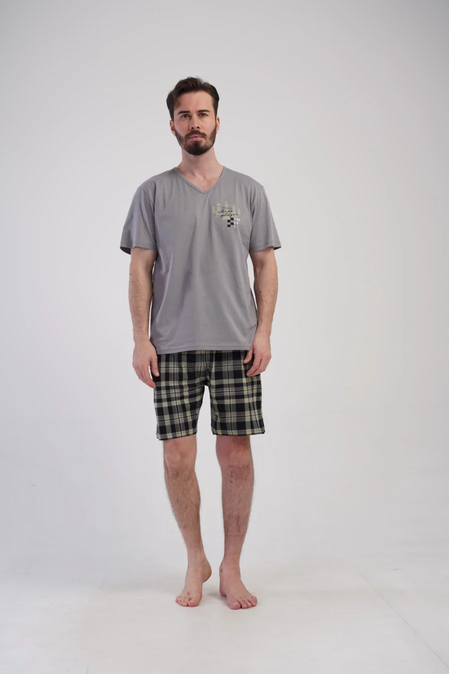 Piżama Męska Vienetta Chess player, Szara, r. 1XL-4XL