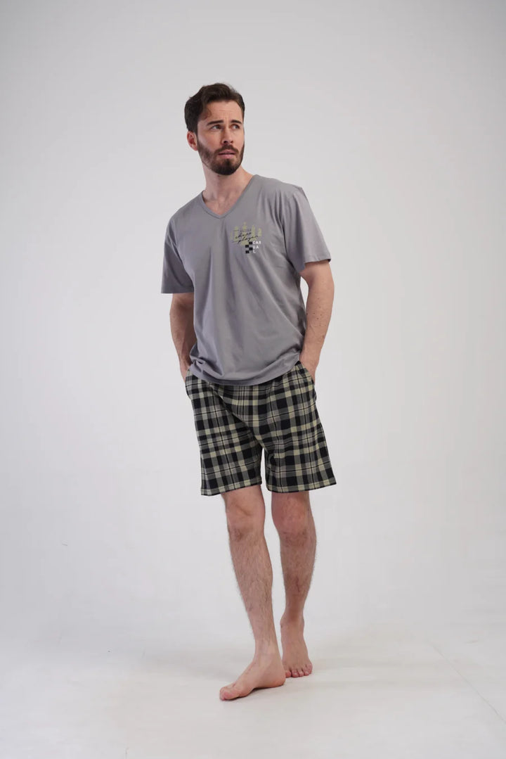 Piżama Męska Vienetta Chess player, Szara, r. 1XL-4XL