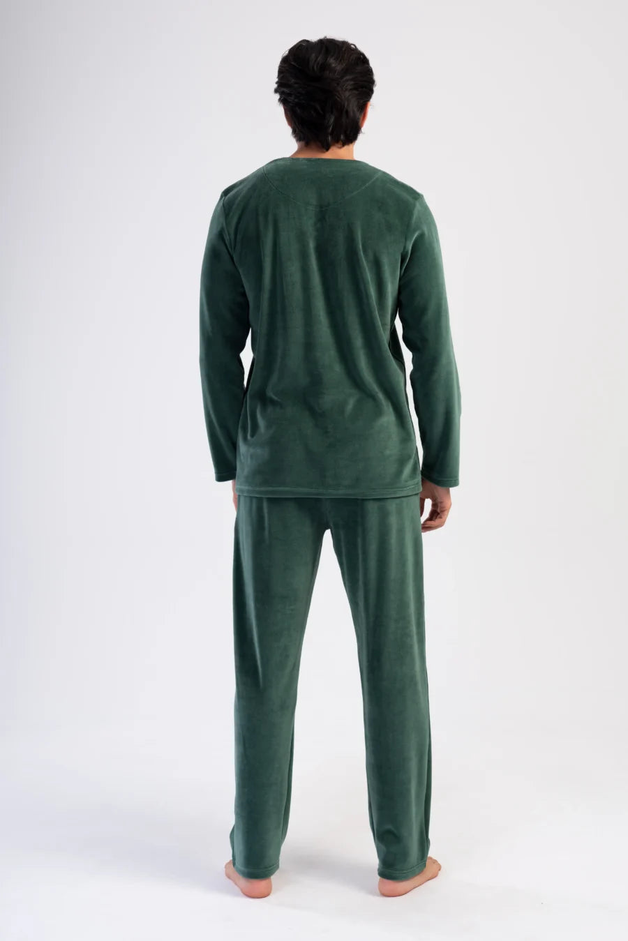 Piżama Męska Vienetta Velour Comfort, Zielony, r. M-XXL