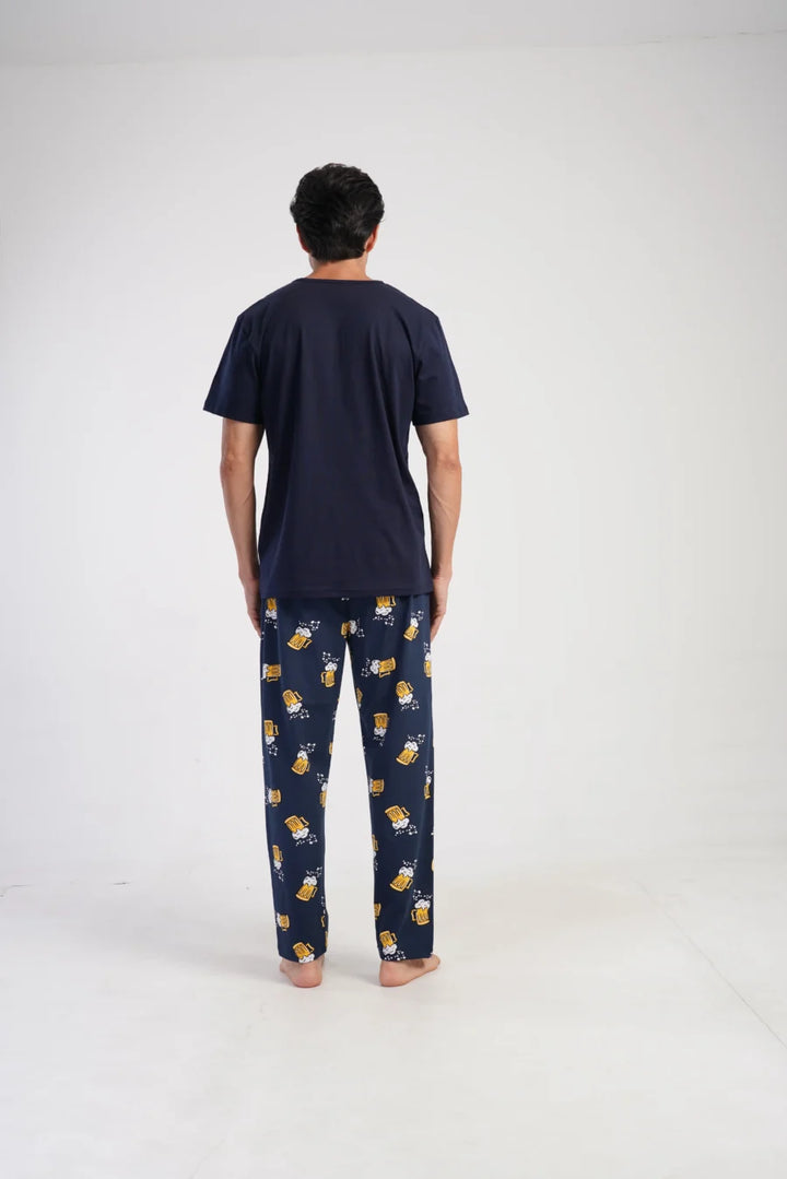 Piżama Męska Vienetta Beer Chill, Granatowy, r. M-XXL