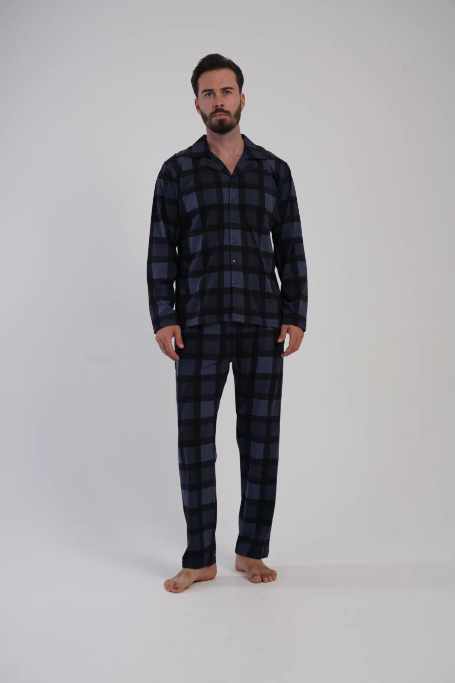 Piżama Męska Vienetta Navy Classic, Granatowy, r. 1XL-4XL