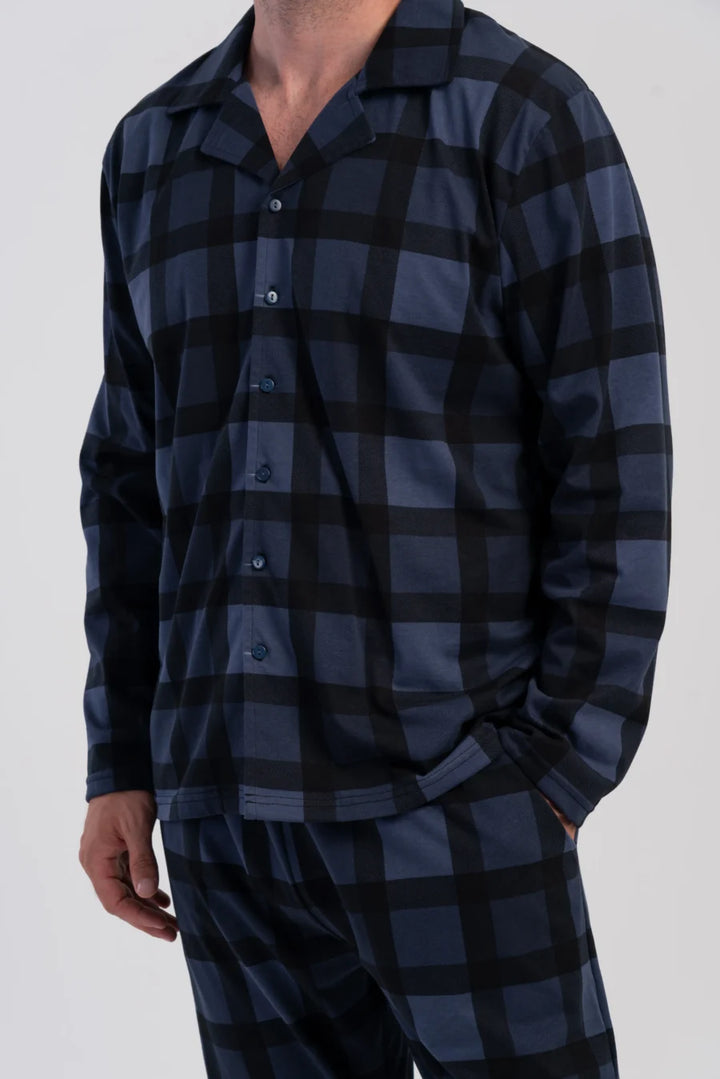 Piżama Męska Vienetta Navy Classic, Granatowy, r. 1XL-4XL