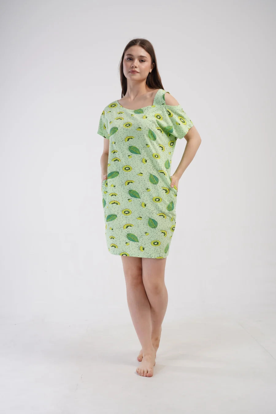 Koszula Nocna Vienetta Kiwi Breeze, Zielony, r. S-XL