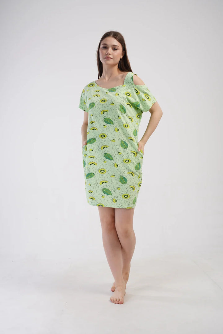 Koszula Nocna Vienetta Kiwi Breeze, Zielony, r. S-XL