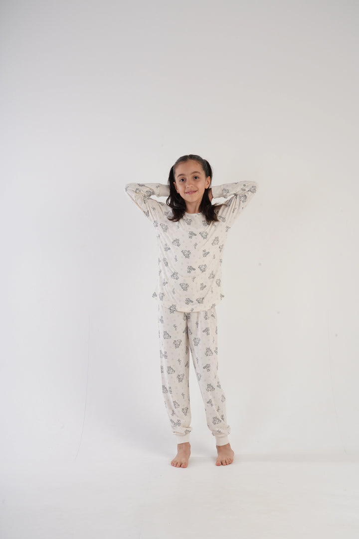 Piżama dziewczęca Squirrel Fun Big, beżowa, r. 134-164