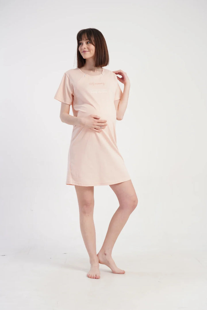 Koszula do Karmienia Vienetta Mommy & Daddy, Brzoskwiniowy, r. S-XL