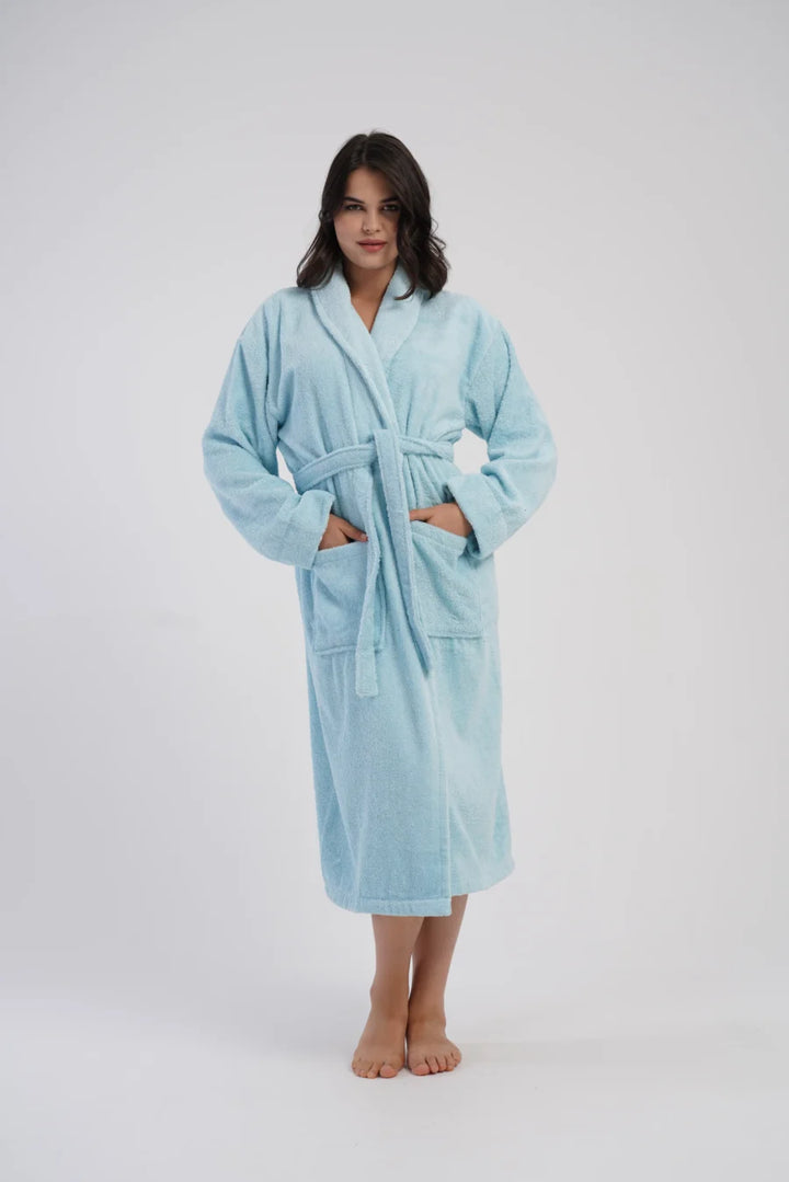 Szlafrok damski Vienetta Comfort, Niebieski, r. M-XL