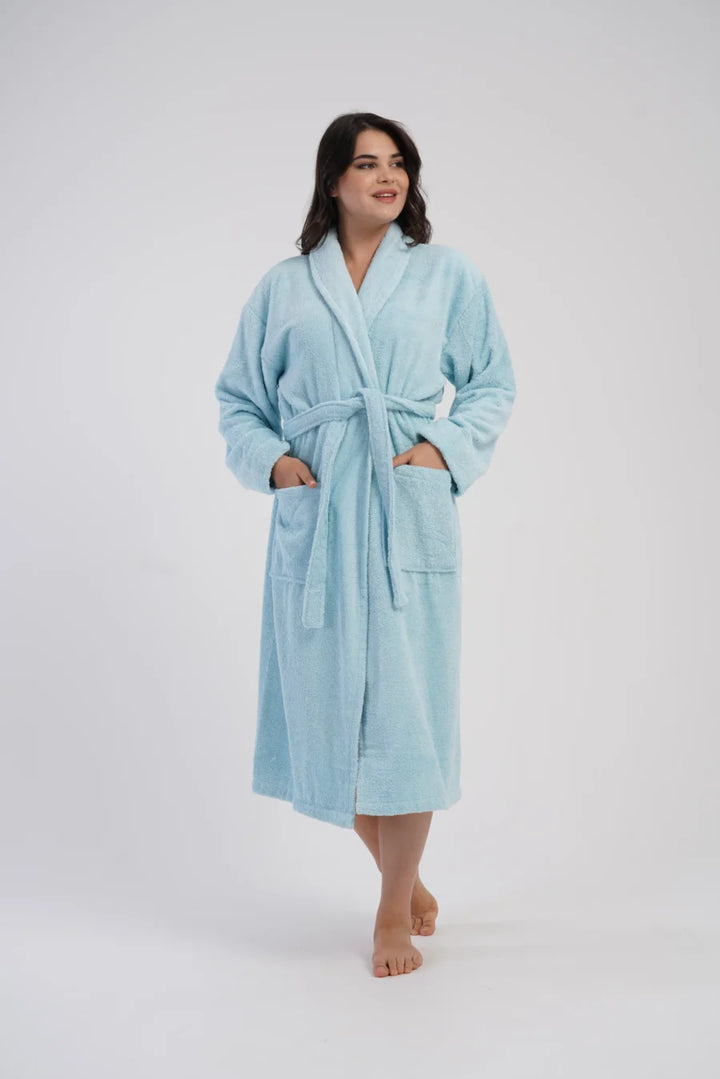 Szlafrok damski Vienetta Comfort, Niebieski, r. M-XL