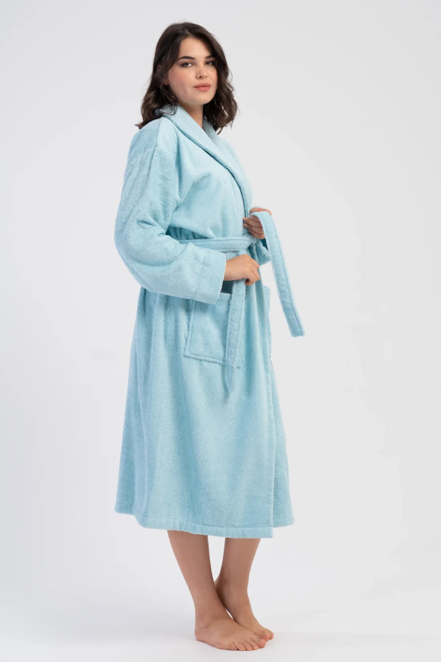 Szlafrok damski Vienetta Comfort, Niebieski, r. M-XL