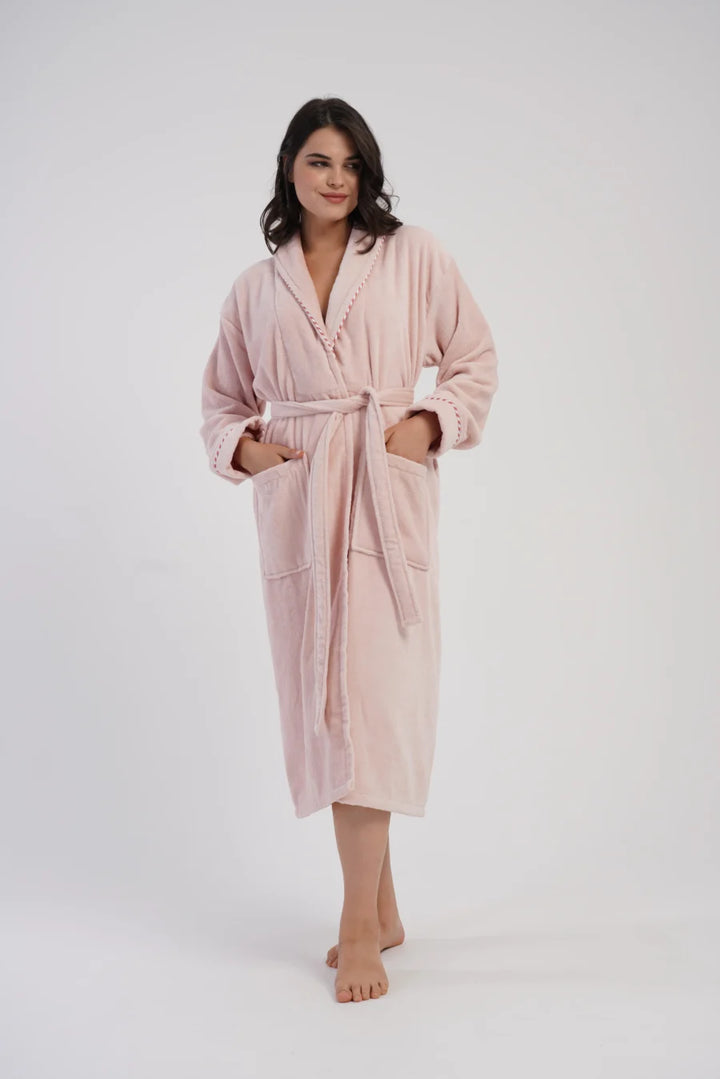 Szlafrok damski Vienetta Soft Rose, Różowy, r. M-XXL