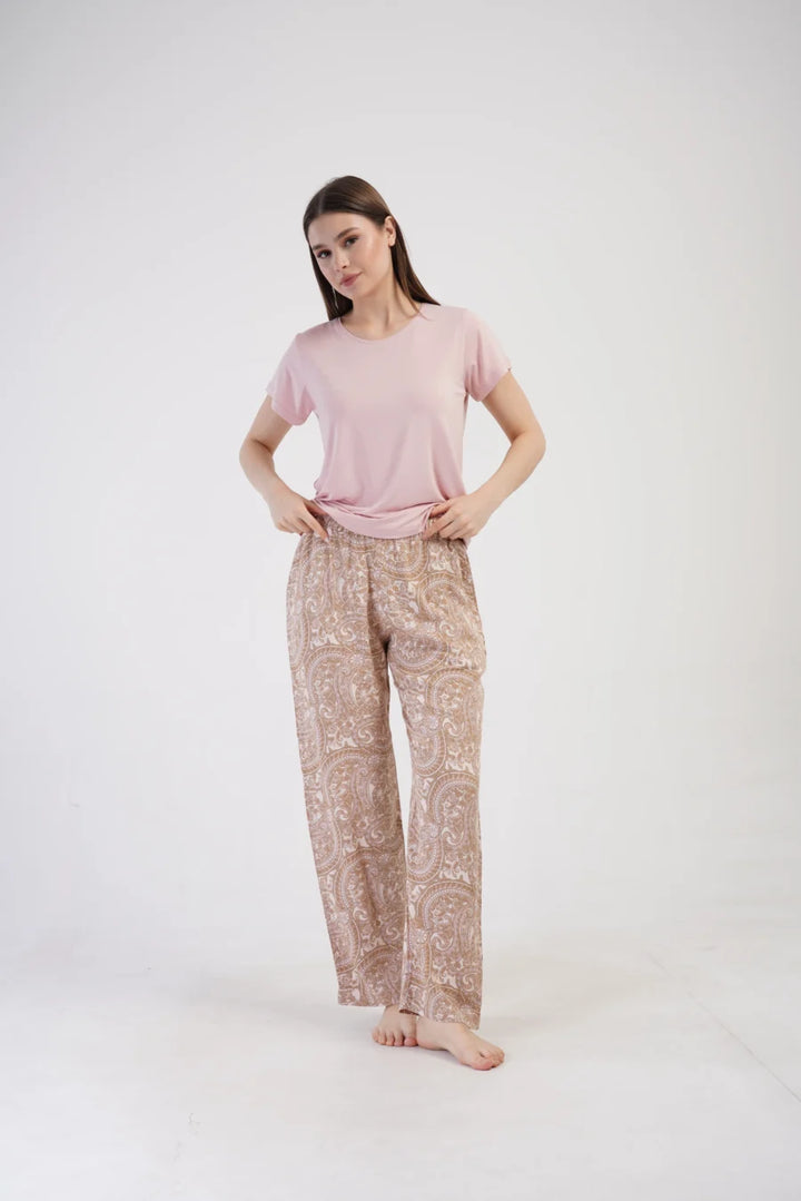 Piżama Damska Vienetta Pink pattern, Różowy, r. S-XL