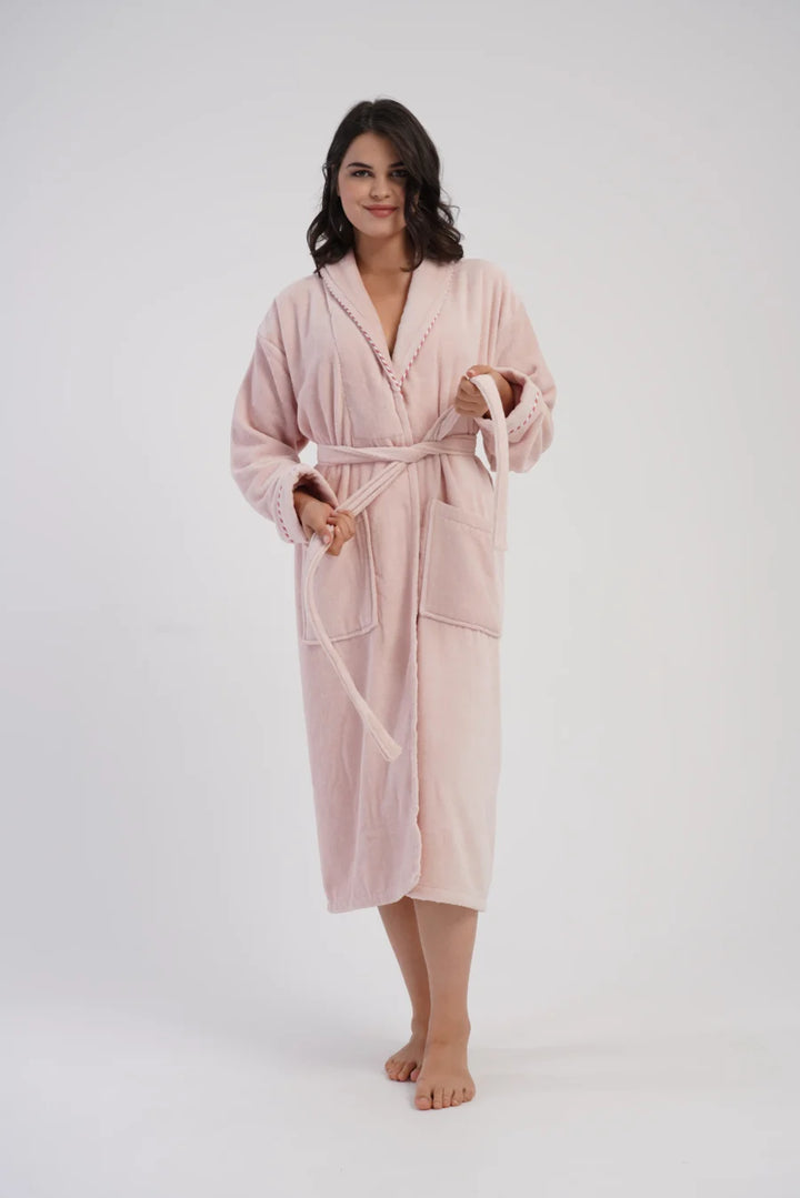 Szlafrok damski Vienetta Soft Rose, Różowy, r. M-XXL