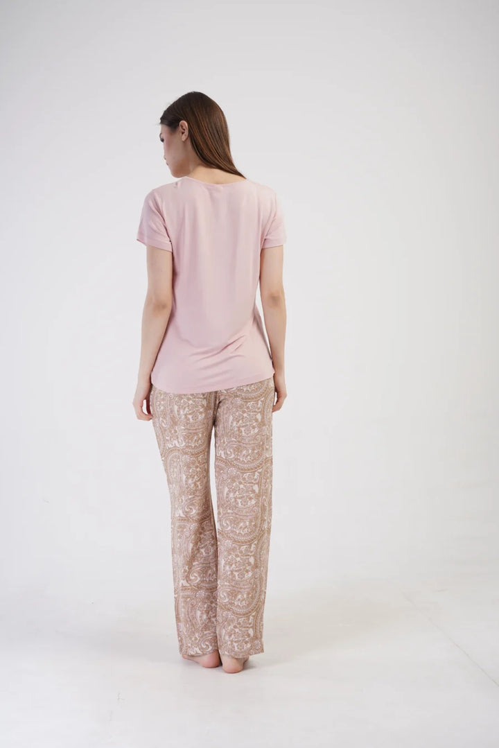 Piżama Damska Vienetta Pink pattern, Różowy, r. S-XL