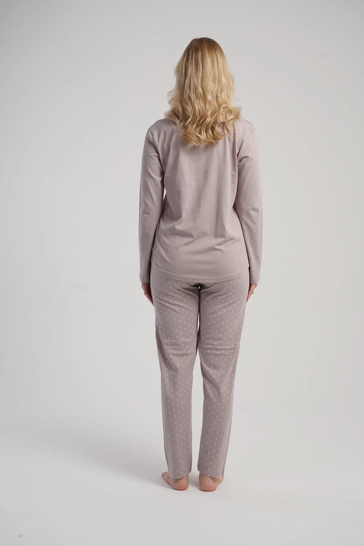 Piżama Damska Vienetta Taupe Butterfly, Beżowy, r. S-XL