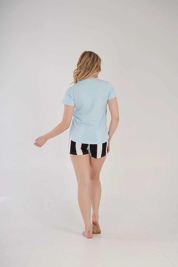 Piżama Damska Vienetta Playful Panda Blue, niebieska, r. S-XL