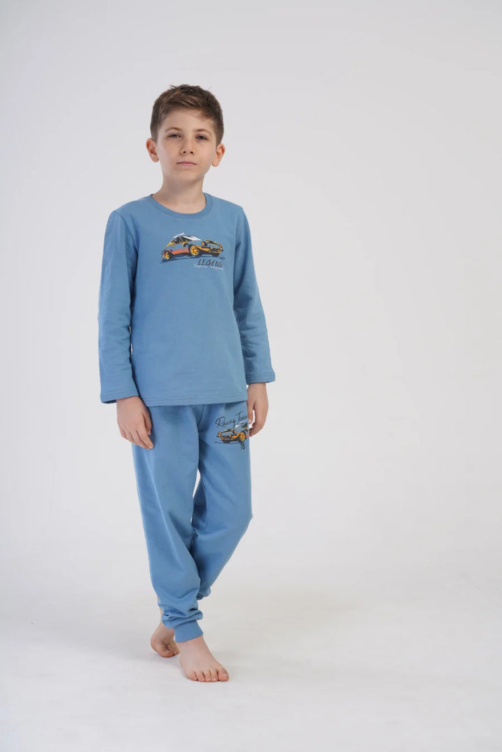 Piżama chłopięca Vienetta Racing Legend, Niebieska, r. 128-164