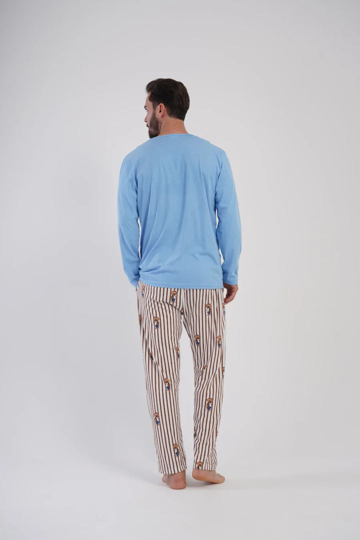 Piżama Męska Vienetta Urban Dream, Niebieski, r. S-XL