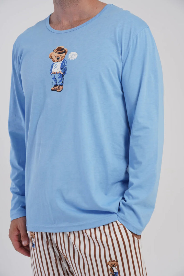 Piżama Męska Vienetta Urban Dream, Niebieski, r. S-XL