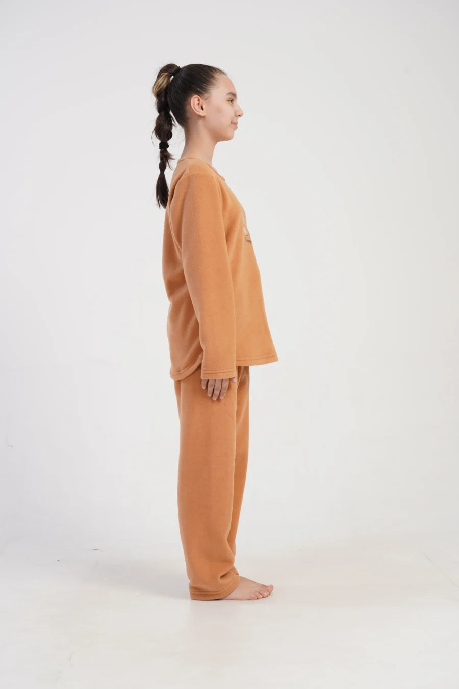 Piżama dziewczęca Vienetta Cozy Bear, Karmelowy, r. 128 - 158