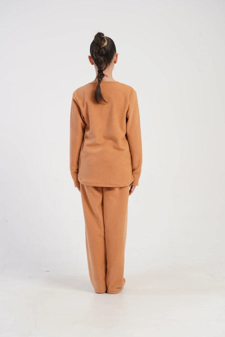 Piżama dziewczęca Vienetta Cozy Bear, Karmelowy, r. 128 - 158